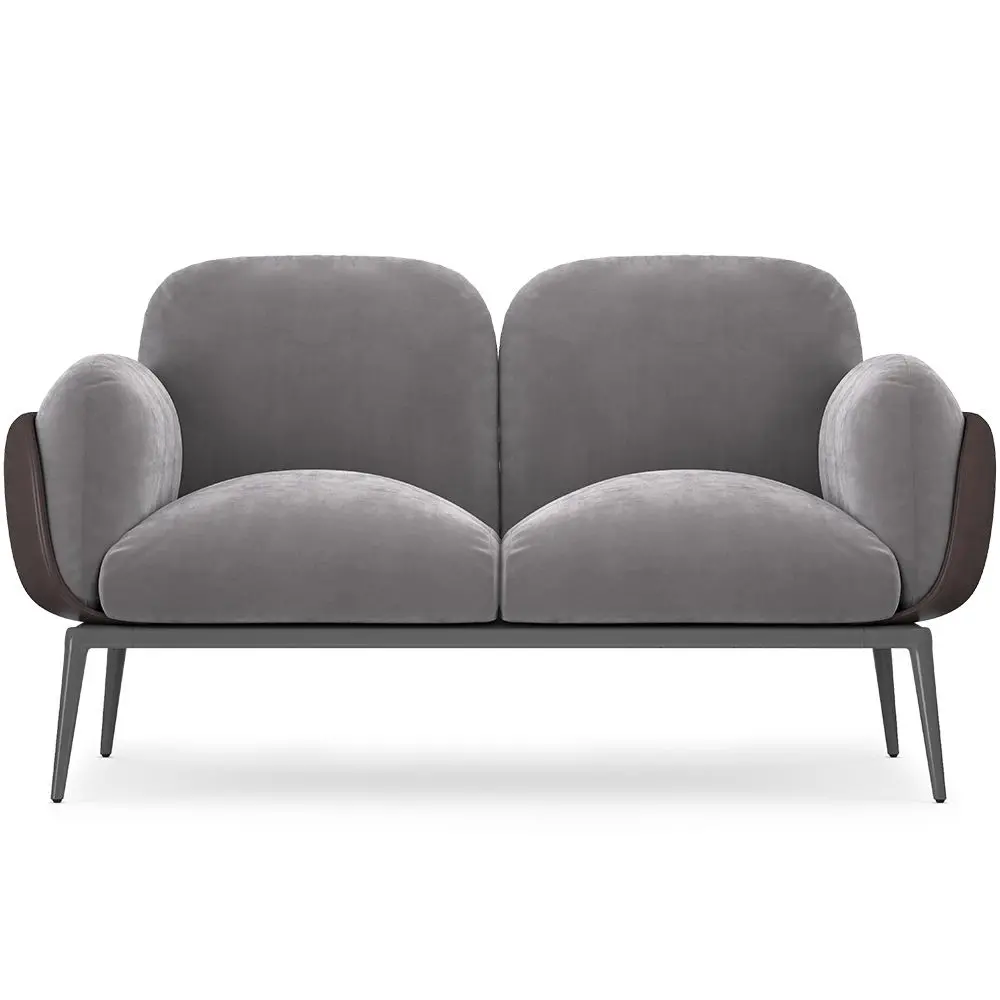  Buy 2-Seater Sofa - Upholstered in Velvet - Greda Dark grey 60651 - in the EU