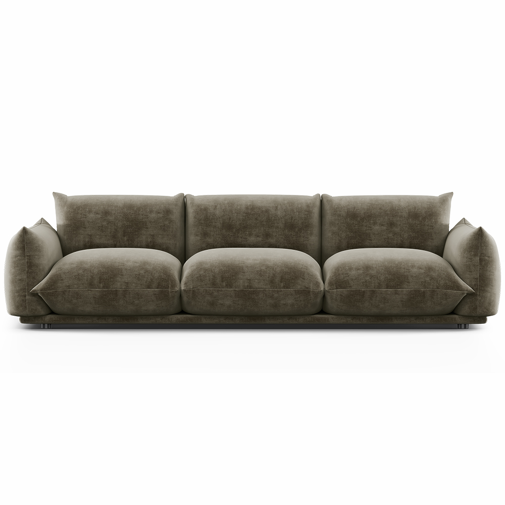  Buy 3-Seater Sofa - Velvet Upholstery - Urana Taupe 61013 - in the EU