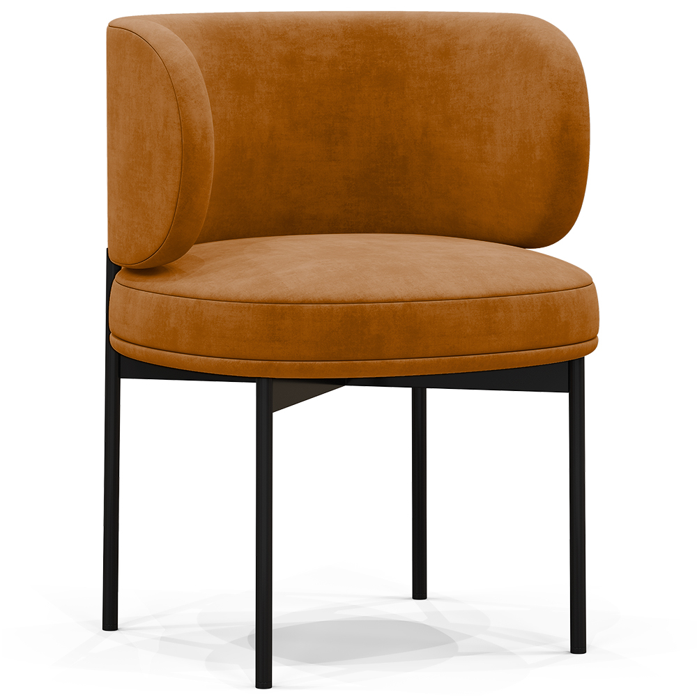  Buy Dining Chair - Upholstered in Velvet - Calibri Mustard 61007 - in the EU