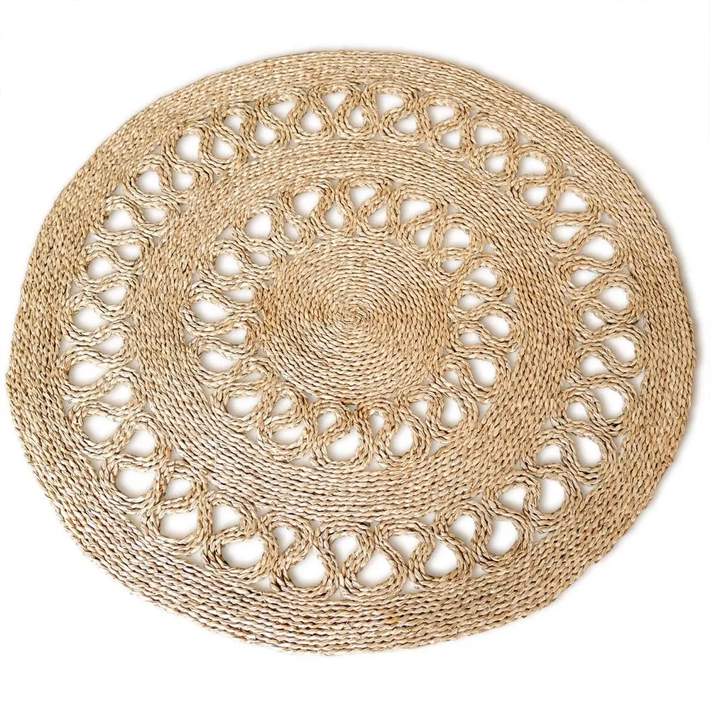  Buy Round Jute Rug - Boho Bali - 150 CM - Nylah Natural 61085 - in the EU