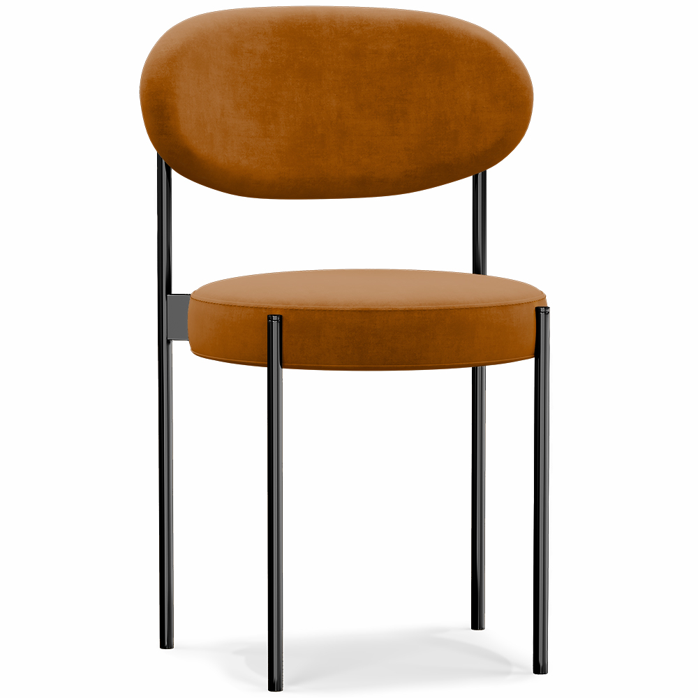  Buy Dining Chair - Upholstered in Velvet - Black Metal - Martha Mustard 61003 - in the EU