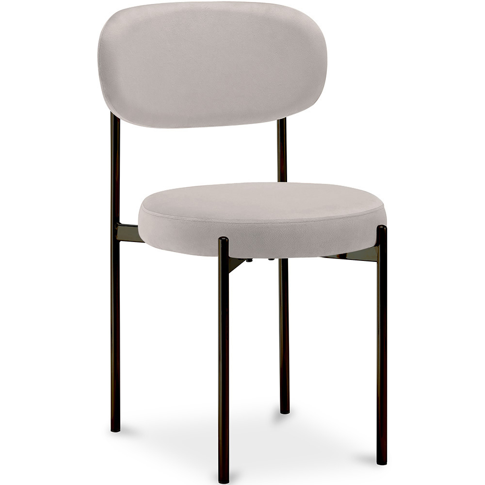  Buy Dining Chair - Upholstered in Velvet - Black Metal - Martha Beige 61003 - in the EU