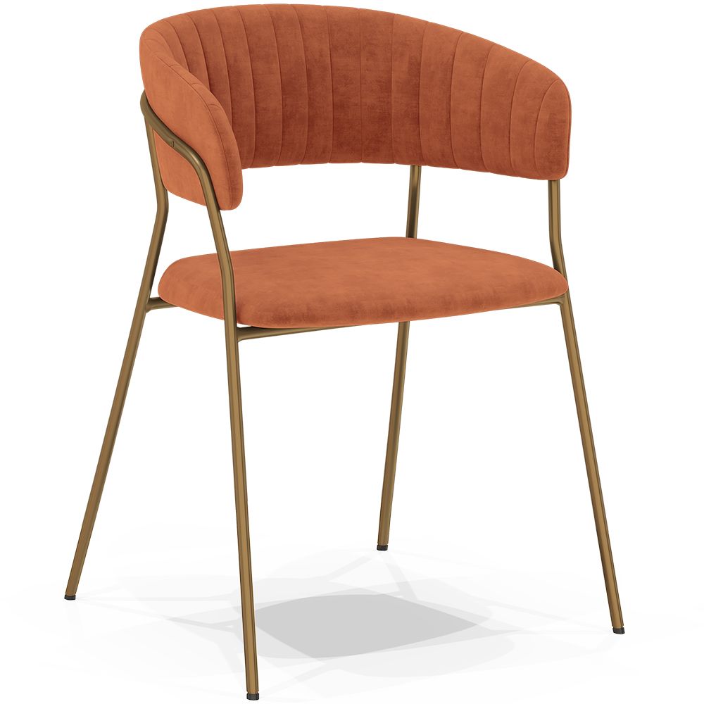  Buy Dining chair - Upholstered in Velvet - Lona Reddish orange 61147 - in the EU