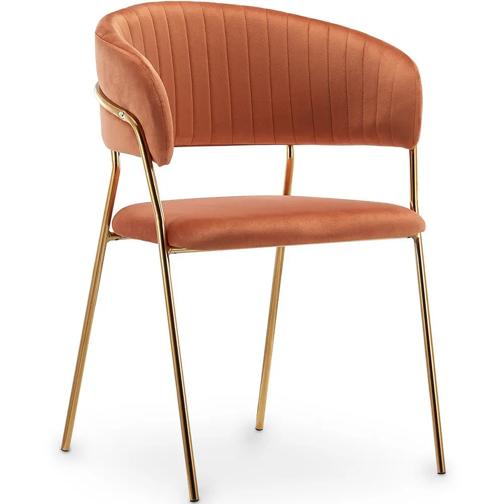  Buy Dining chair - Upholstered in Velvet - Lona Reddish orange 61147 - in the EU