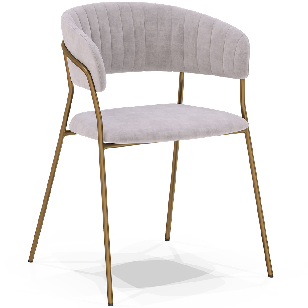  Buy Dining chair - Upholstered in Velvet - Lona Light grey 61147 - in the EU