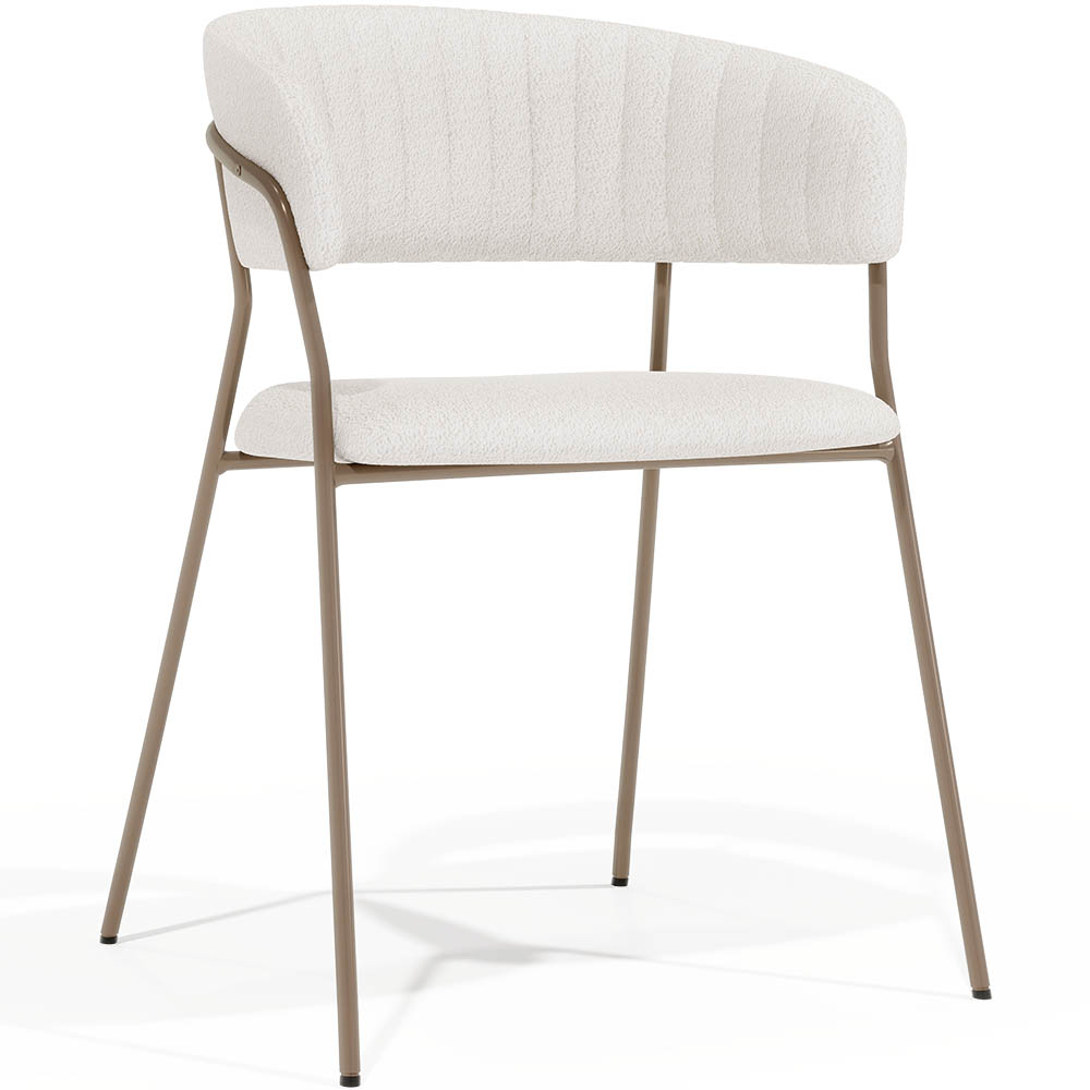  Buy Dining chair - Upholstered in Bouclé Fabric - Lona White 61148 - in the EU