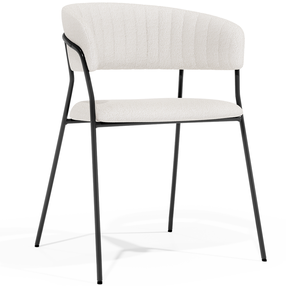  Buy Dining chair - Upholstered in Bouclé Fabric - Lona White 61149 - in the EU