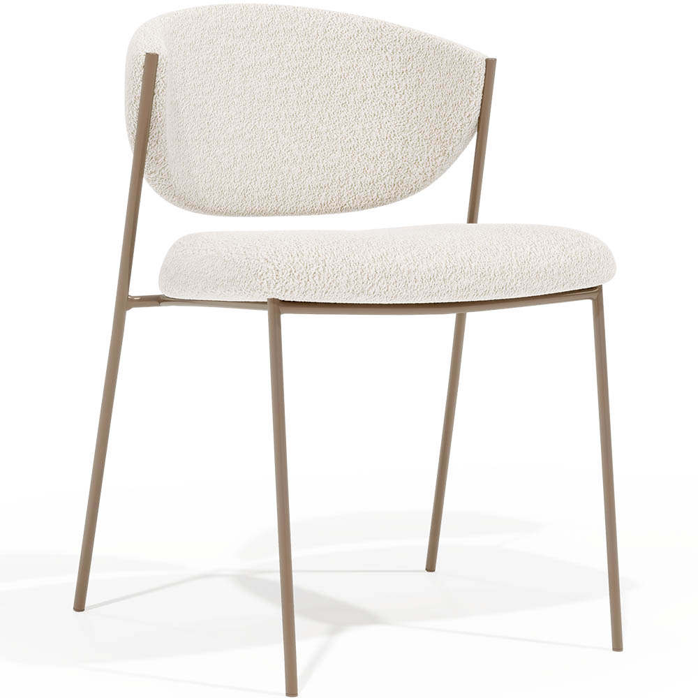  Buy Dining chair - Upholstered in Bouclé Fabric - Vara White 61150 - in the EU