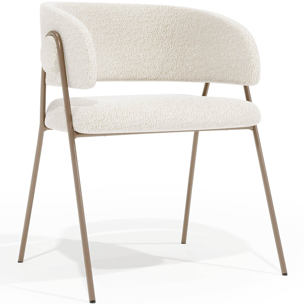  Buy Dining chair - Upholstered in Bouclé Fabric - Manar White 61152 - in the EU