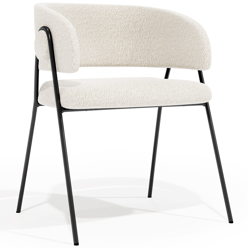  Buy Dining chair - Upholstered in Bouclé Fabric - Manar White 61153 - in the EU