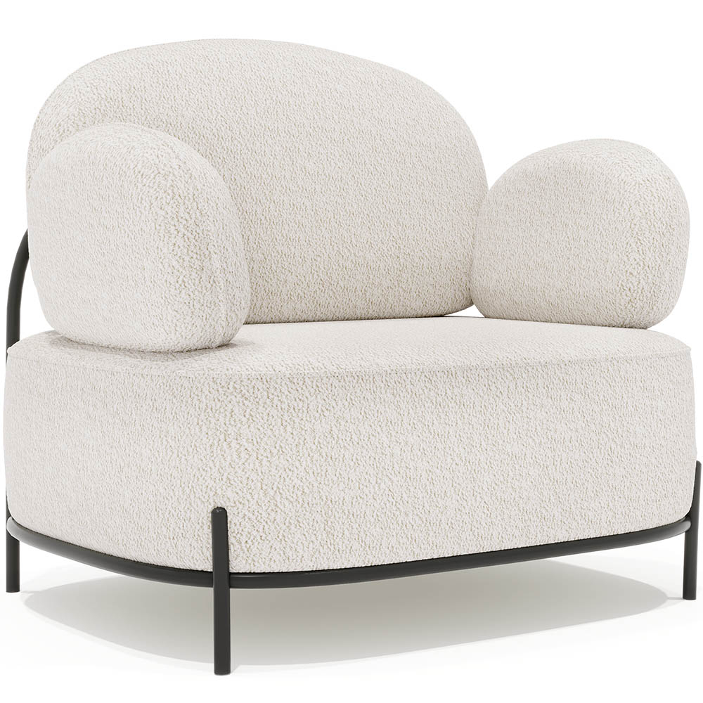  Buy Design armchair - Upholstered in bouclé fabric - Munum White 61156 - in the EU
