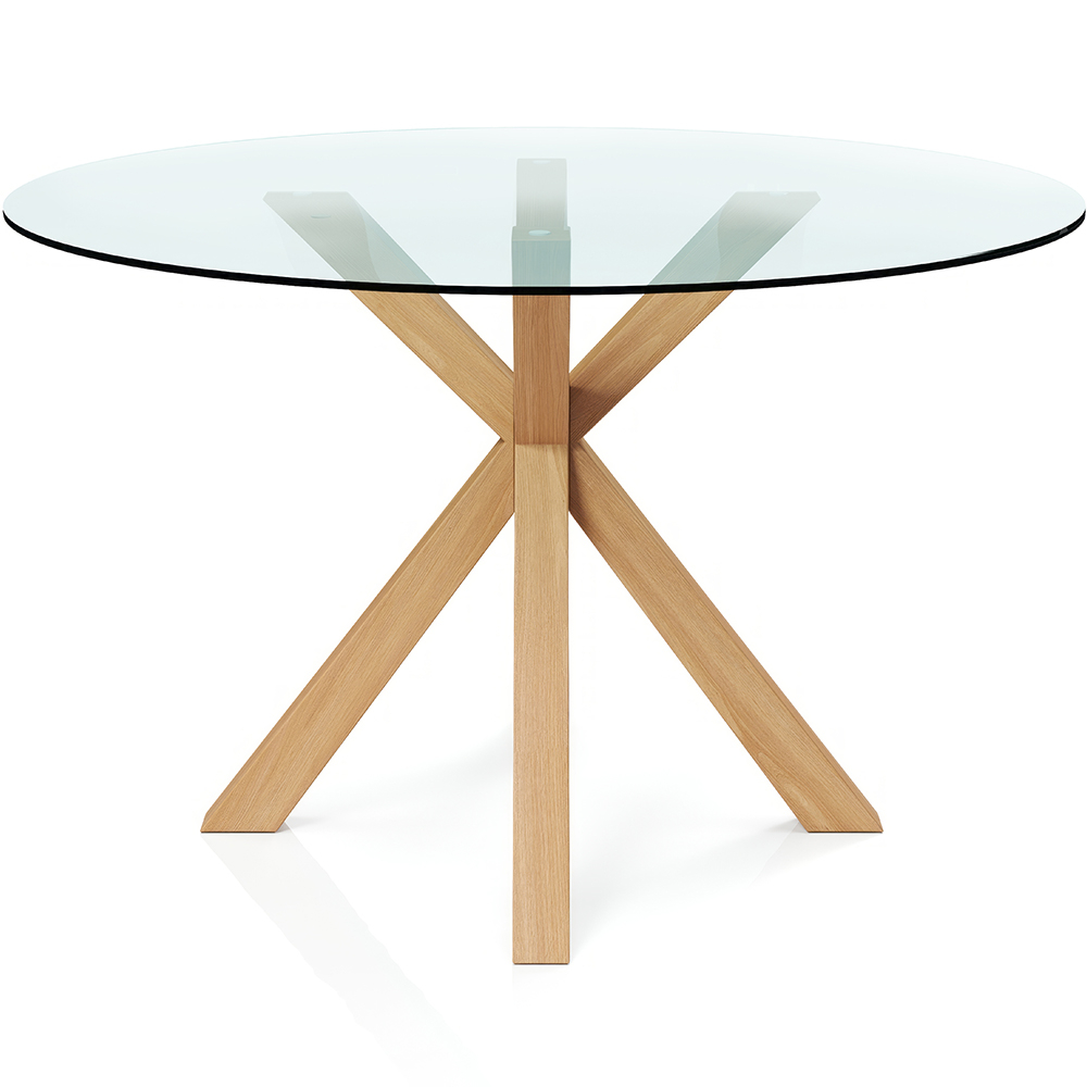  Buy Round Dining Table - 120CM - Glass - Ebra Natural 61163 - in the EU