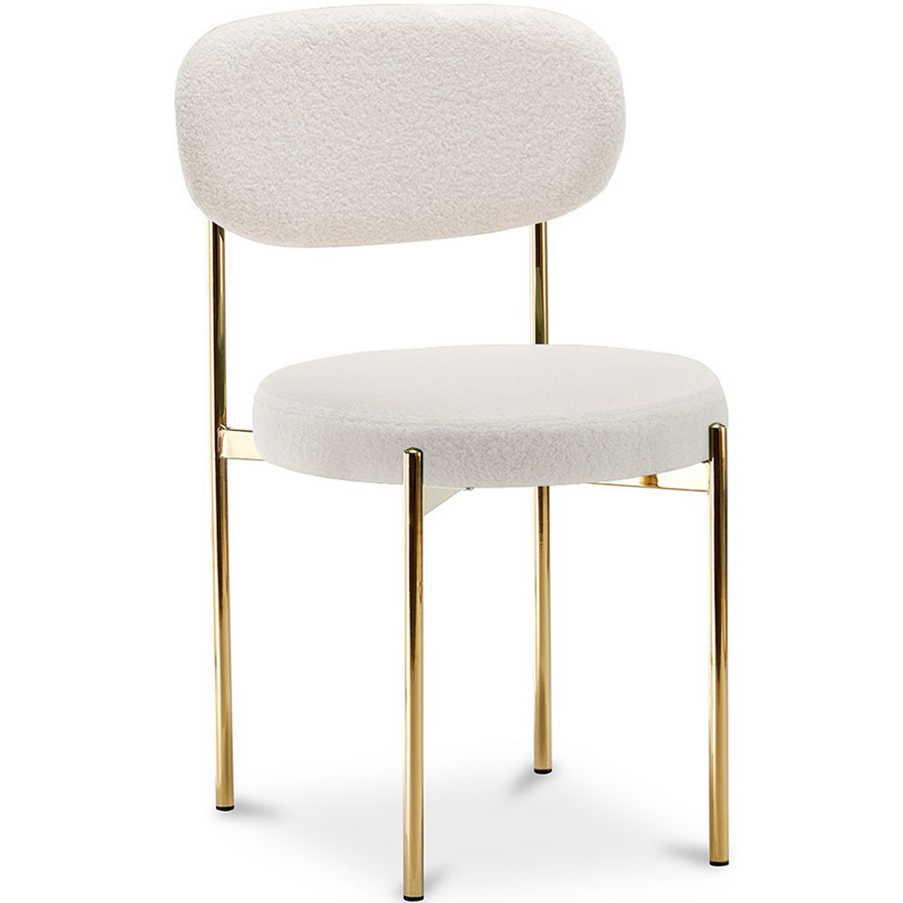  Buy Dining Chair - Upholstered in Bouclé Fabric - Ara White 61165 - in the EU