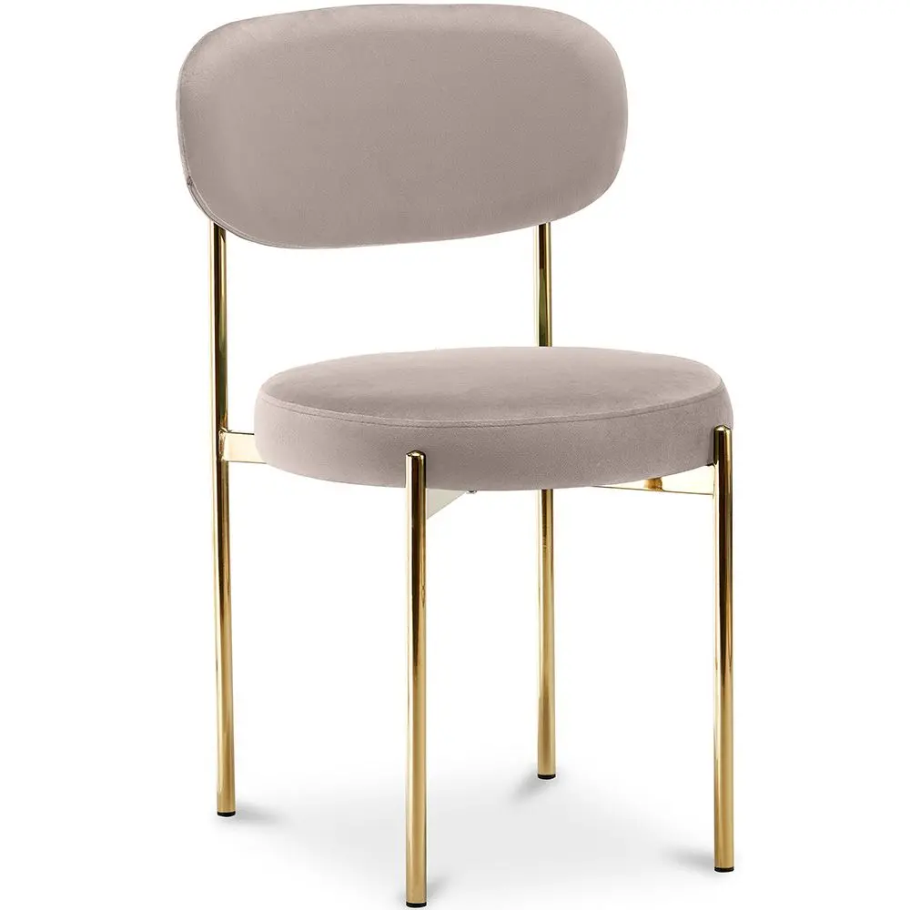  Buy Dining Chair - Upholstered in Velvet - Golden metal - Ara Beige 61166 - in the EU