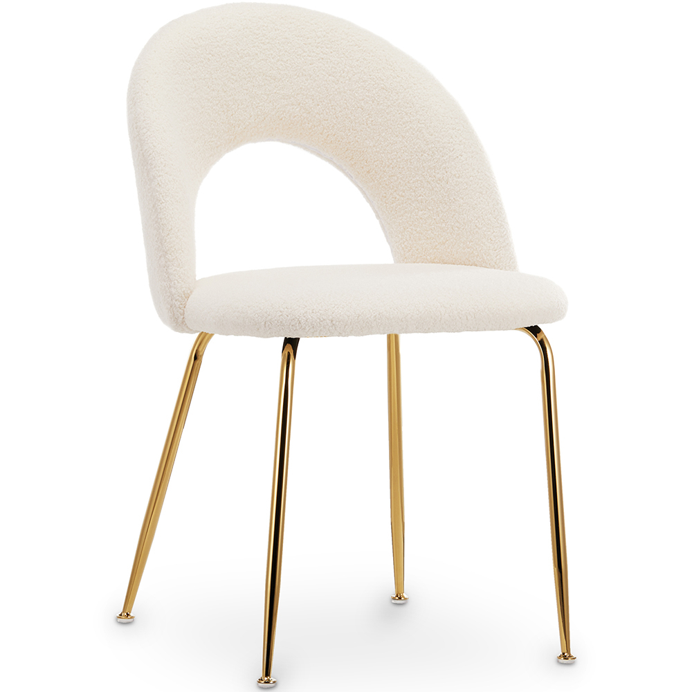  Buy Dining Chair - Upholstered in Bouclé Fabric - Maeve White 61167 - in the EU