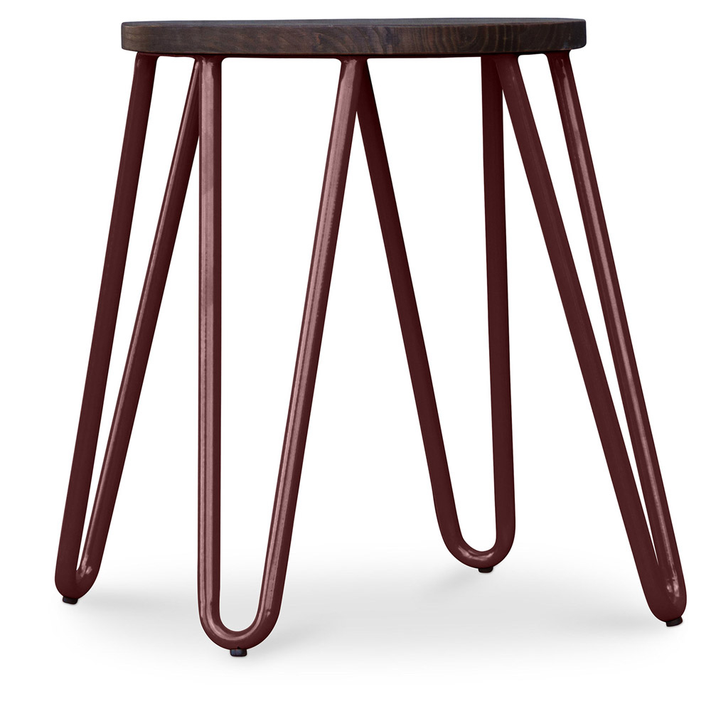  Buy Hairpin Stool - Dark wood and metal - 42cm  Bronze 61216 - in the EU