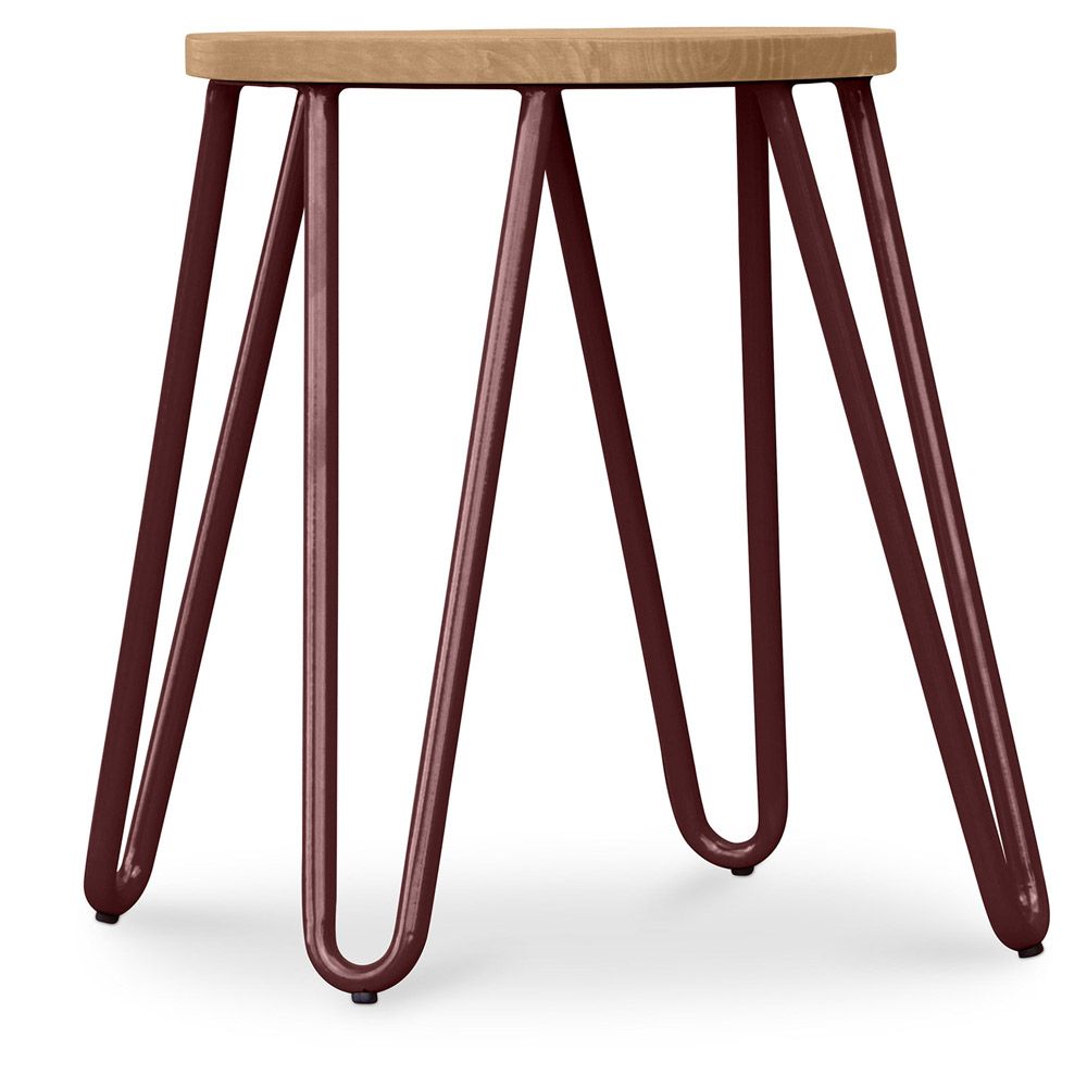  Buy Hairpin Stool - 42cm - Light wood and metal Bronze 61217 - in the EU