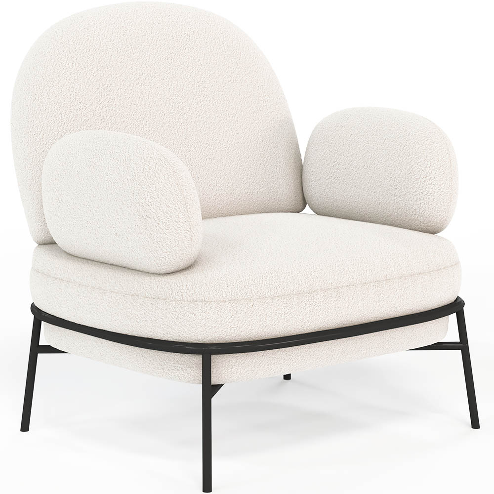  Buy Designer Armchair - Upholstered in Bouclé Fabric - Hedar White 61223 - in the EU