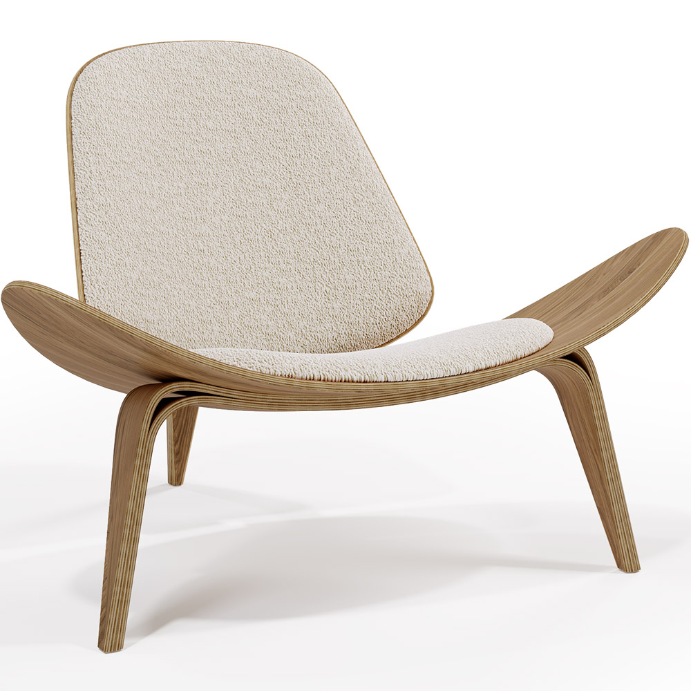  Buy Designer armchair - Scandinavian armchair - Boucle upholstery - Luna White 61247 - in the EU