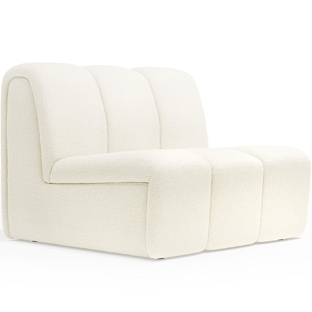  Buy Straight Module Sofa - Upholstered in Bouclé Fabric - Barkleyn White 61249 - in the EU