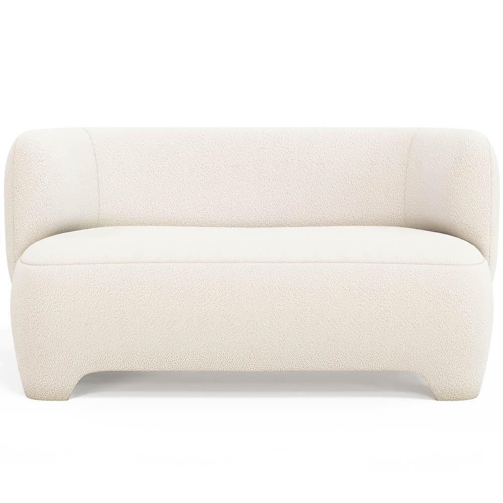  Buy 2/3 Seater Sofa - Upholstered in Bouclé Fabric - Janko White 61252 - in the EU