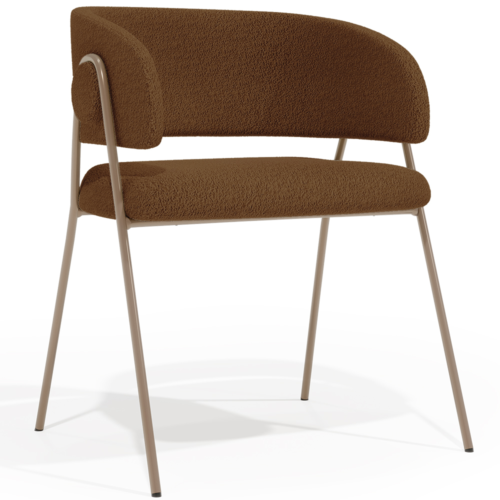  Buy Dining chair - Upholstered in Bouclé Fabric - Manar Chocolate 61152 - in the EU