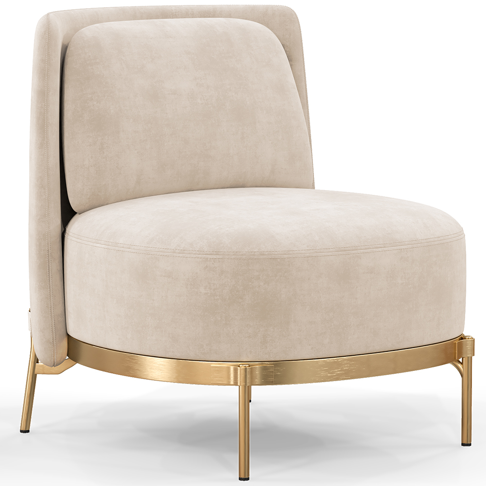 Buy Designer Armchair - Velvet Upholstered - Sabah Beige 61001 - in the EU