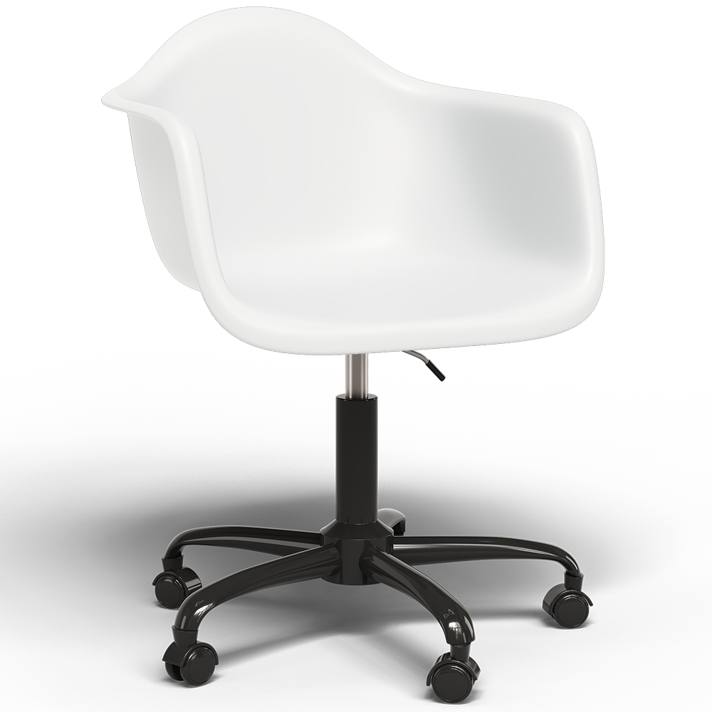  Buy Office Chair with Armrests - Desk Chair with Wheels - Emery Black Frame White 61269 - in the EU