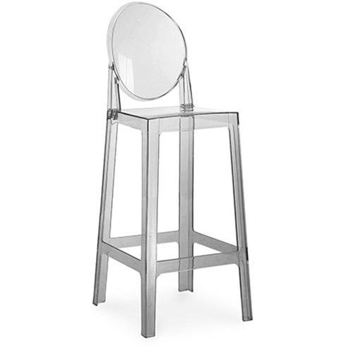  Buy Bar stool with backrest Victoire - 75cm - Design Transparent Grey transparent 58924 - in the EU