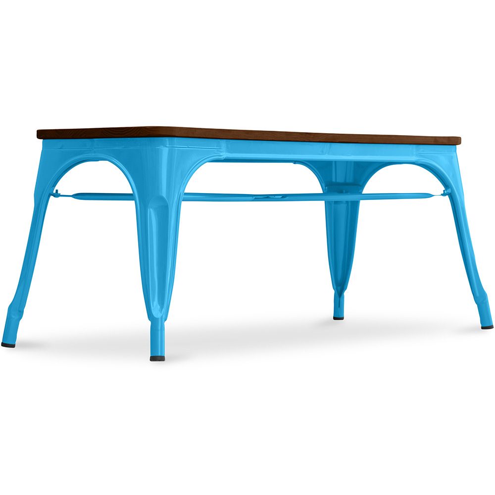  Buy Bistrot Metalix Bench Industrial Style - Dark Wood Turquoise 58436 - in the EU