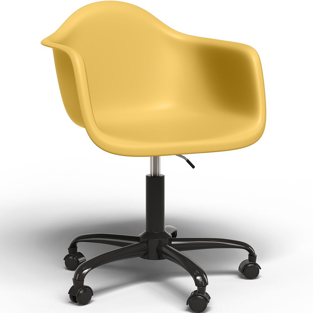  Buy Office Chair with Armrests - Desk Chair with Wheels - Emery Black Frame Pastel yellow 61269 - in the EU