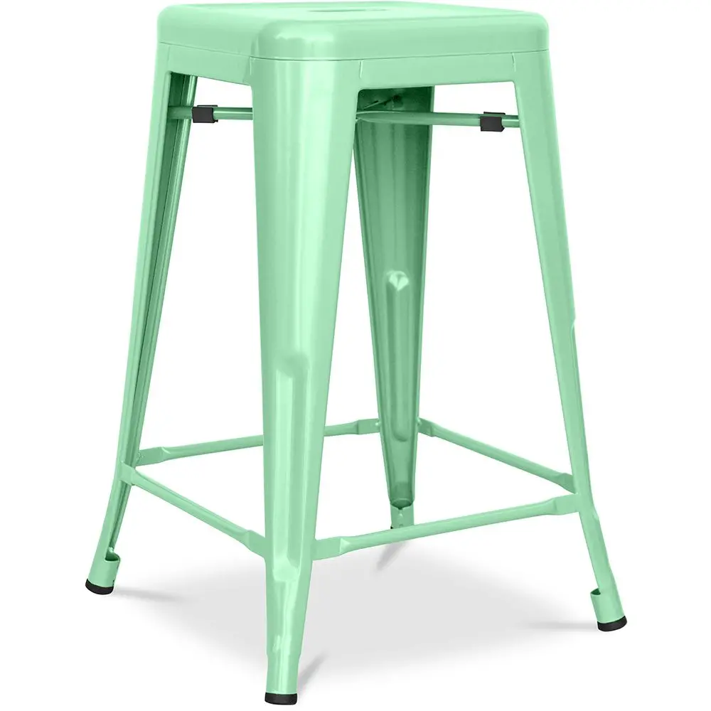  Buy Industrial Design Bar Stool - Matte Steel - 60cm - Metalix Mint 58993 - in the EU