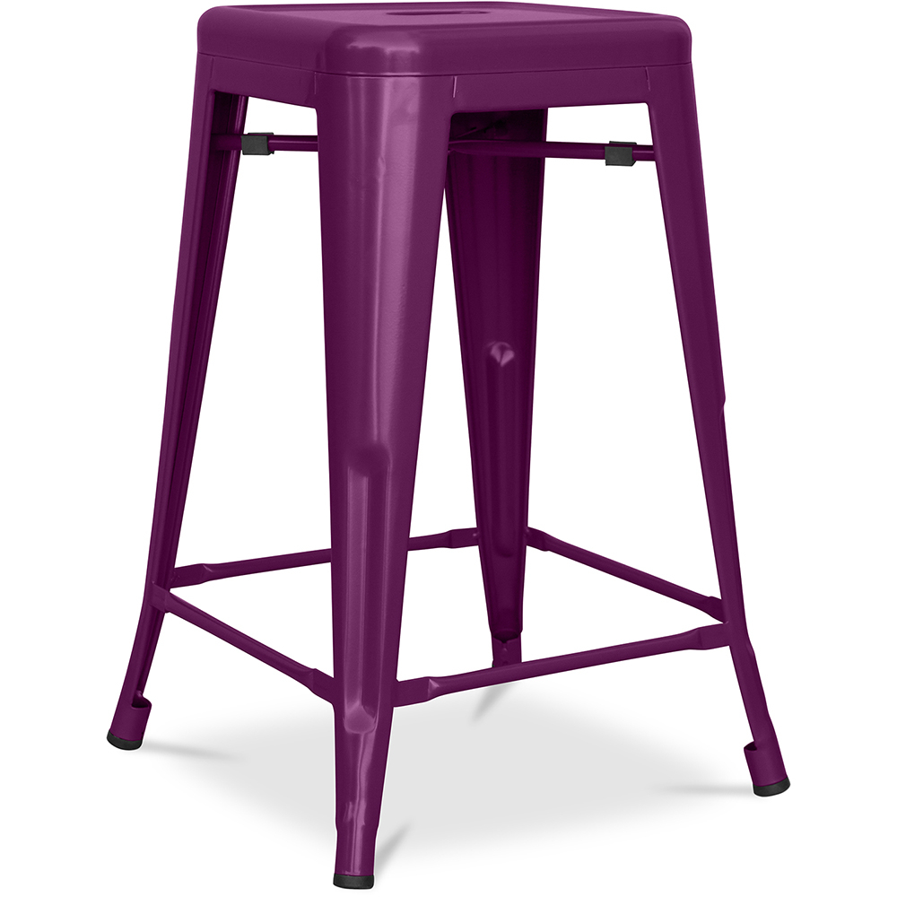  Buy Industrial Design Bar Stool - Matte Steel - 60cm - Metalix Purple 58993 - in the EU