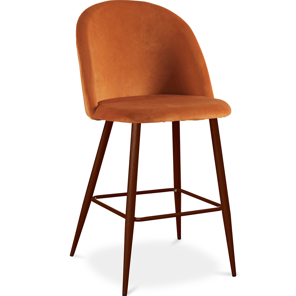  Buy Velvet Upholstered Stool - Scandinavian Design - 66cm - Bennett Reddish orange 61287 - in the EU