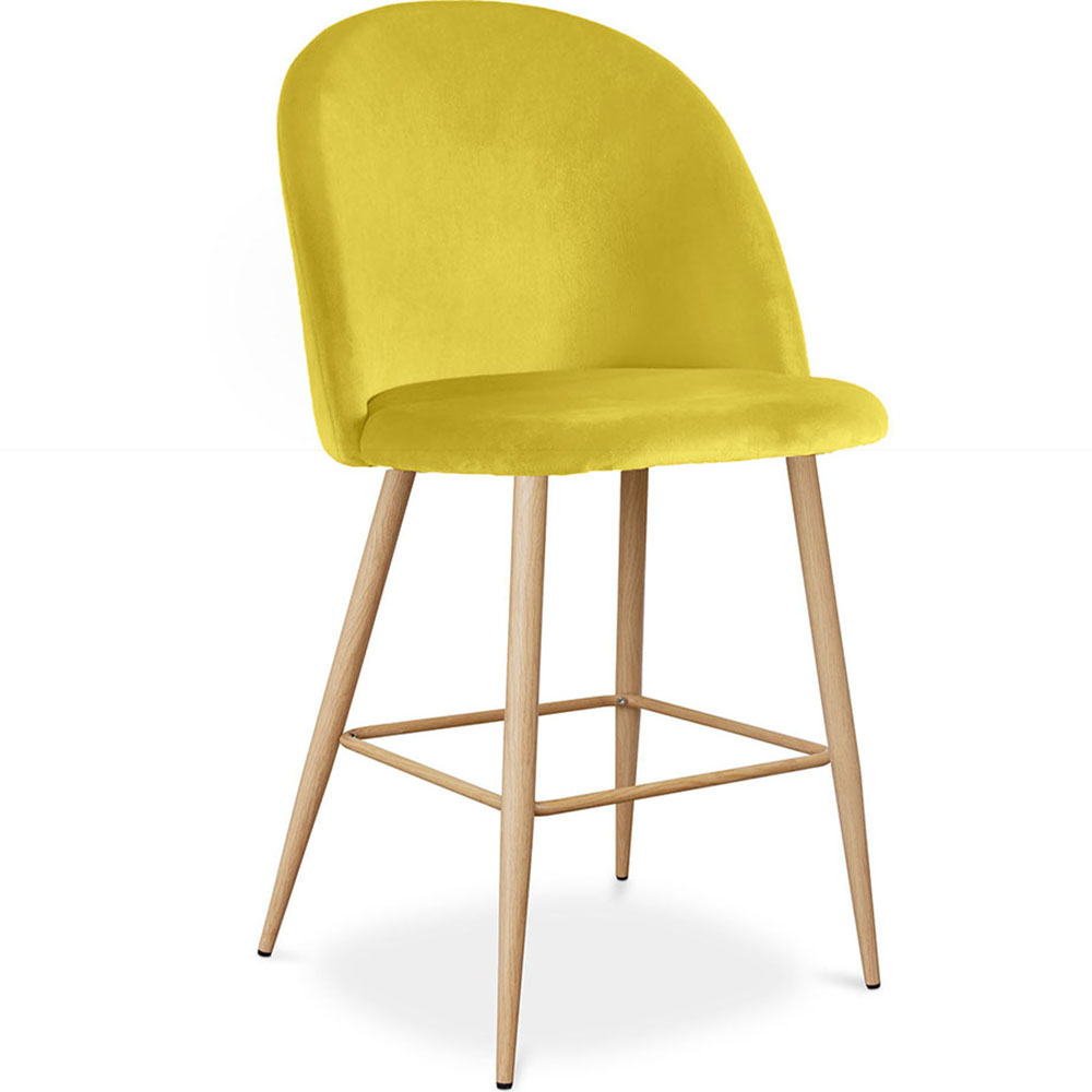  Buy Velvet Upholstered Stool - Scandinavian Design - 63cm - Bennett Yellow 61288 - in the EU