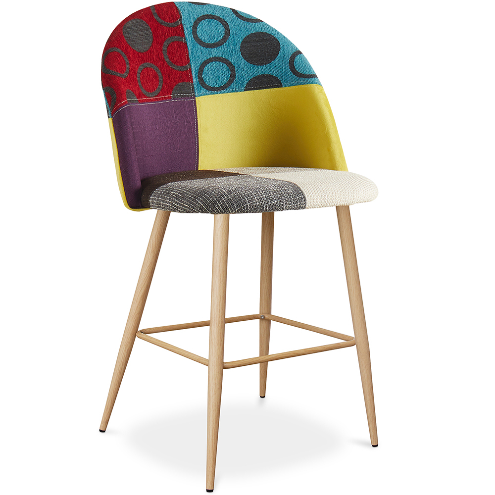  Buy Patchwork Upholstered Stool - Scandinavian Style - 63cm  - Bennett Multicolour 61289 - in the EU