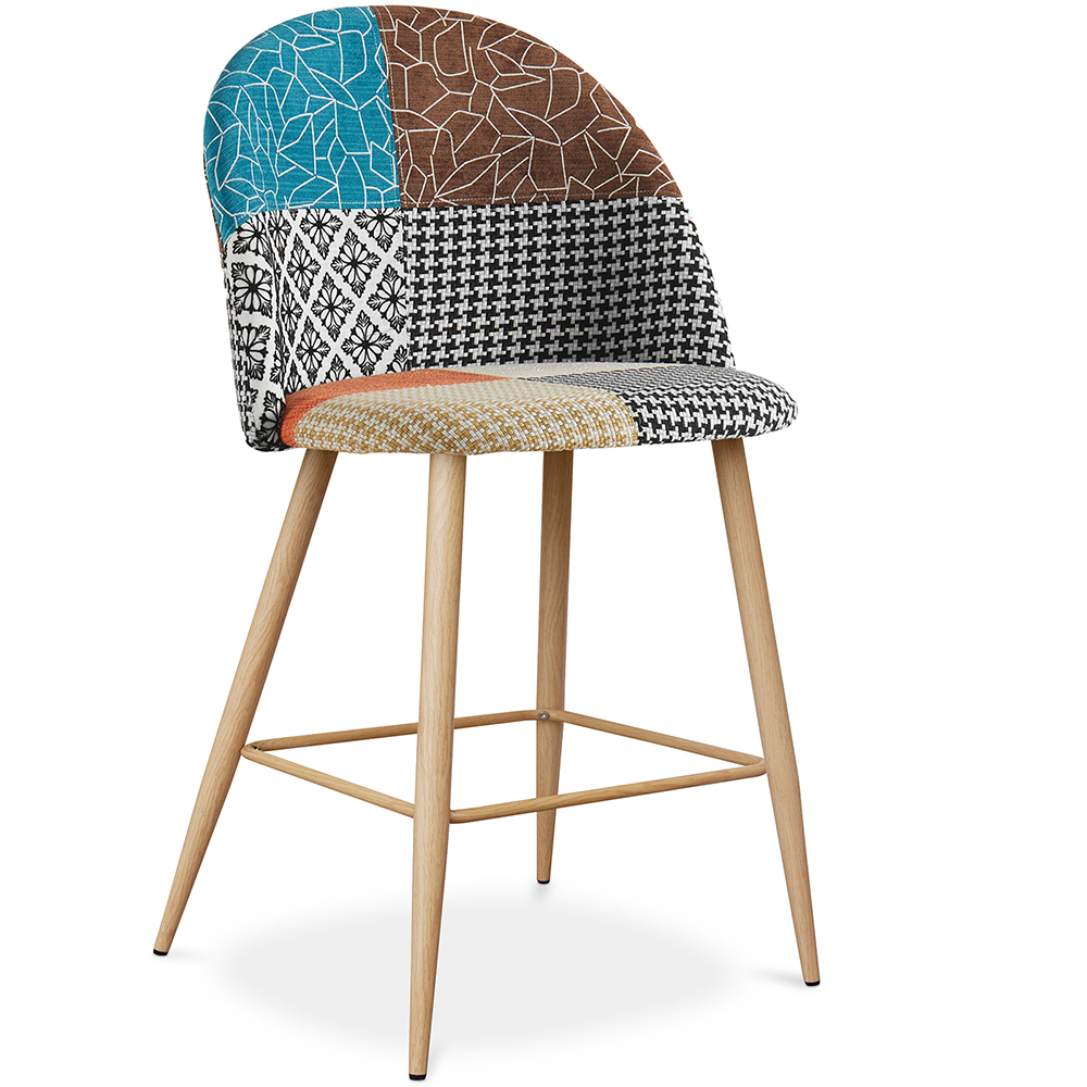  Buy Patchwork Upholstered Stool - Scandinavian Style - 63cm -  Bennett  Multicolour 61292 - in the EU