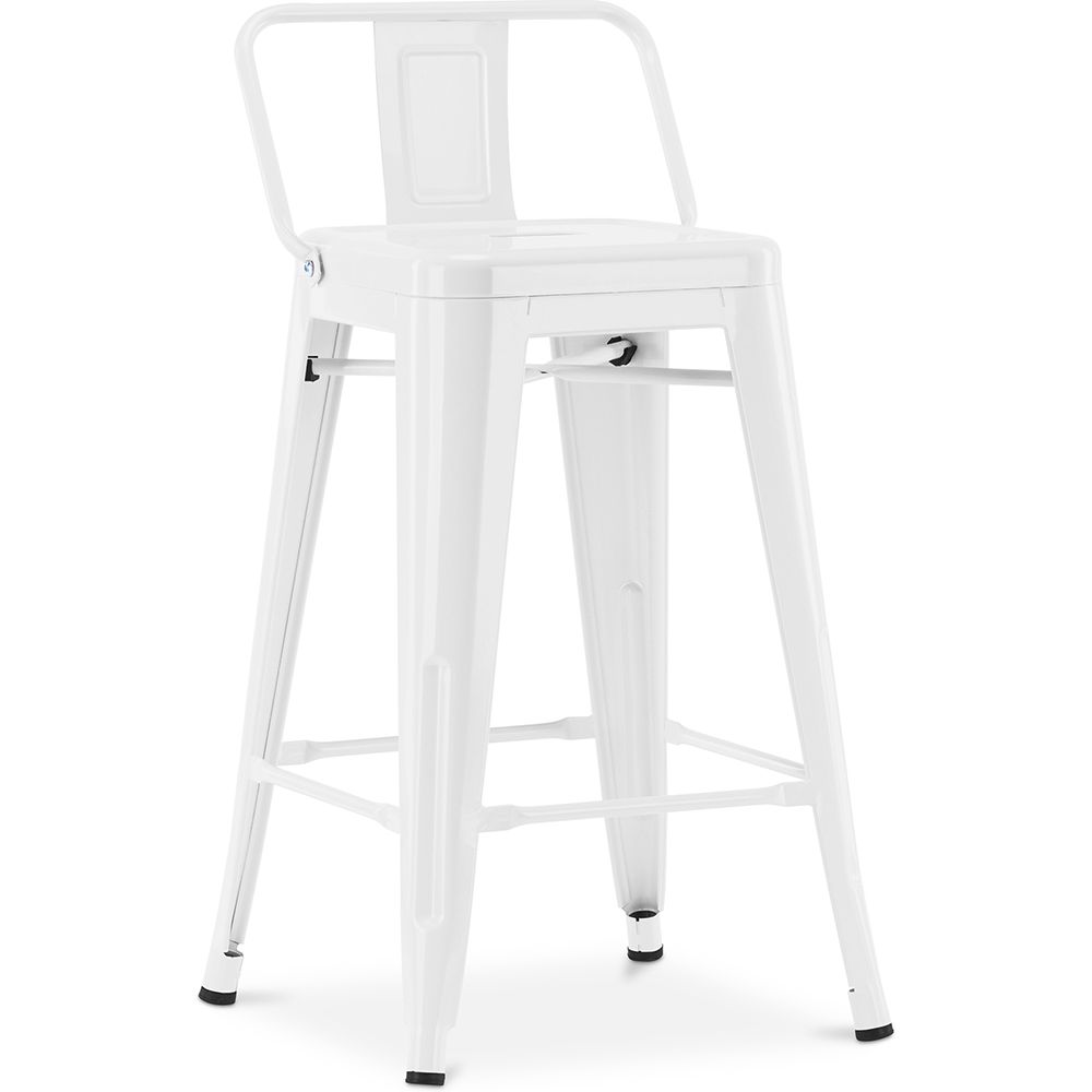  Buy Bar Stool with Backrest Industrial Design - 60cm - Metalix White 58409 - in the EU