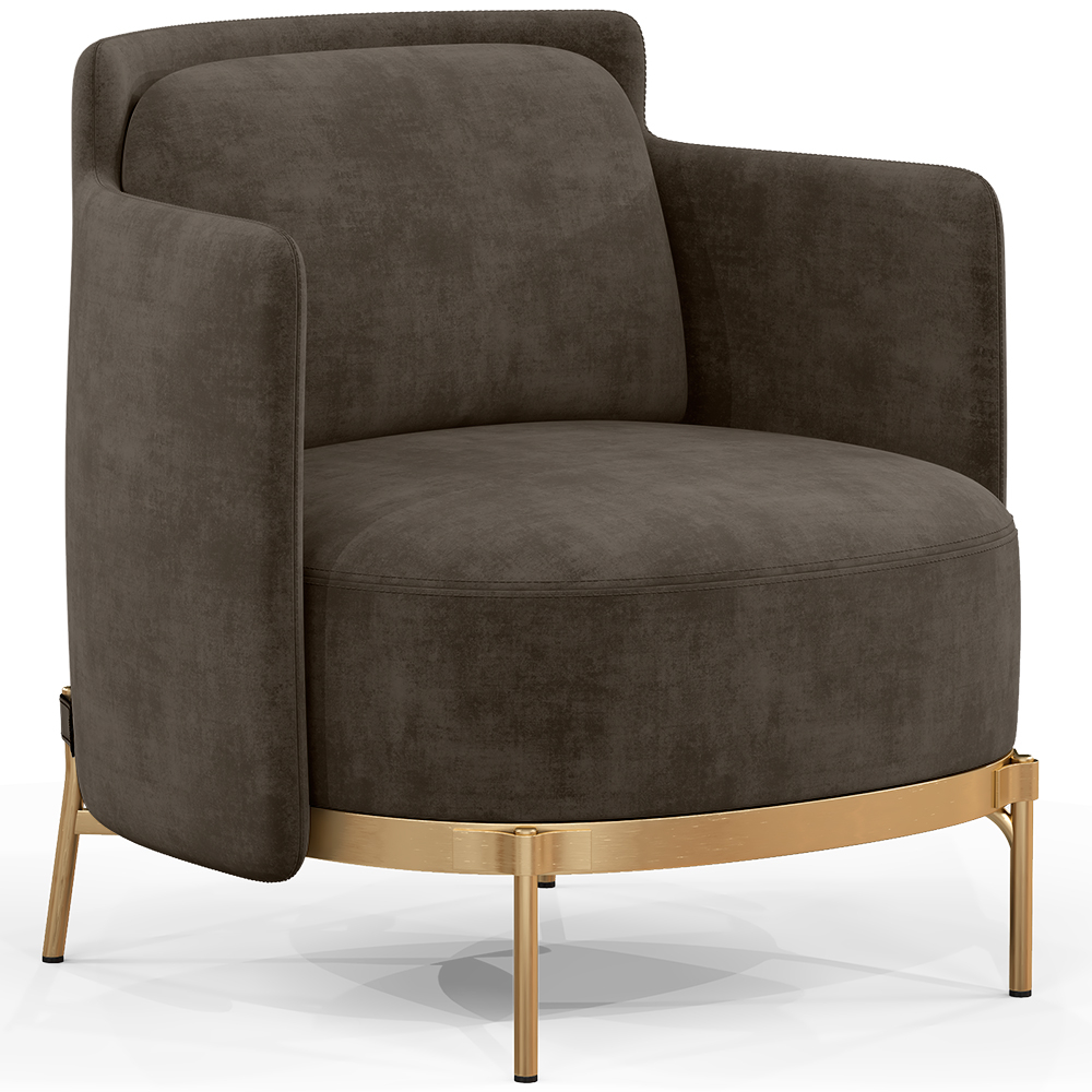  Buy Designer Armchair - Upholstered in Velvet - Hynu Taupe 60689 - in the EU