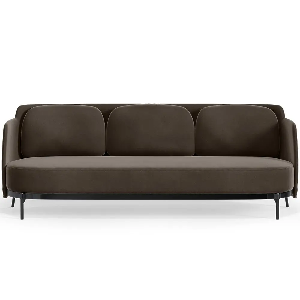  Buy Three-seat Sofa - Velvet Upholstery - Balga Taupe 61026 - in the EU
