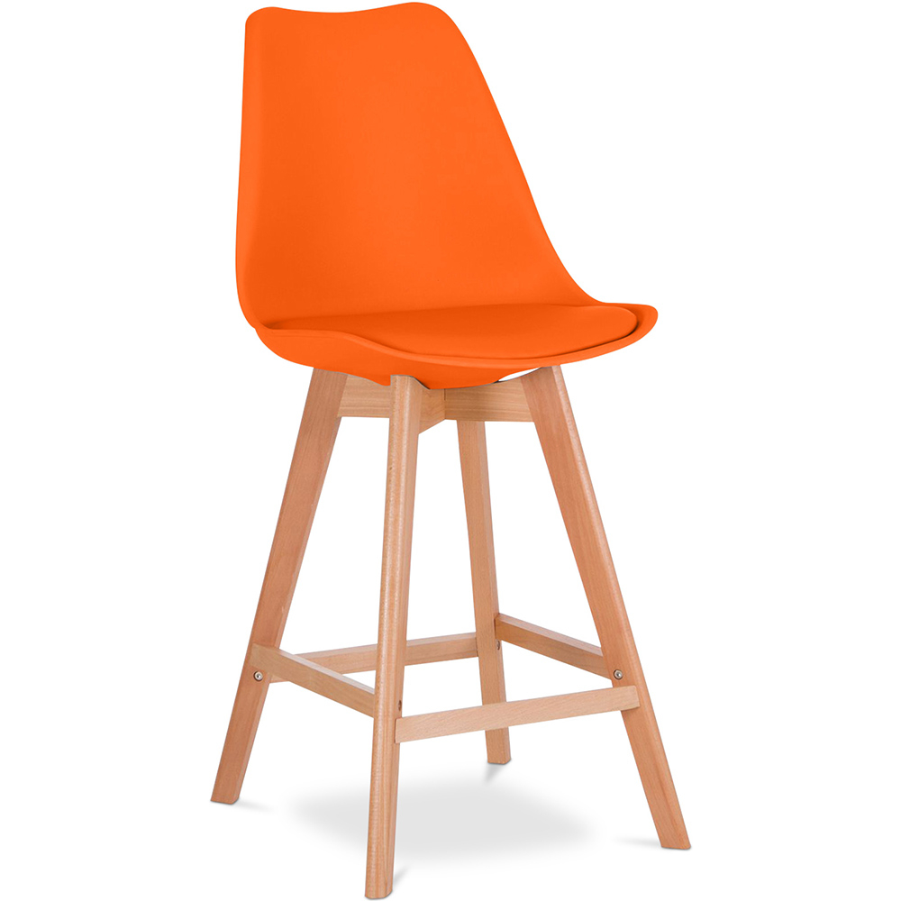  Buy Premium Brielle Scandinavian design bar stool with cushion - Wood Orange 59278 - in the EU