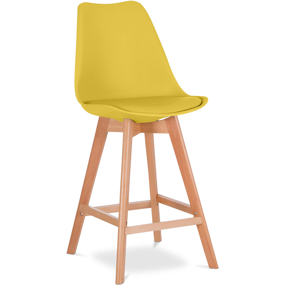 Buy Premium Brielle Scandinavian design bar stool with cushion - Wood Yellow 59278 - in the EU