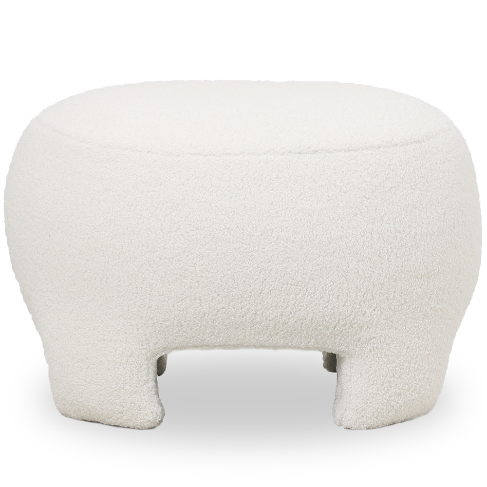  Buy Upholstered Ottoman - Pouf in Bouclé Fabric - Janko White 61305 - in the EU