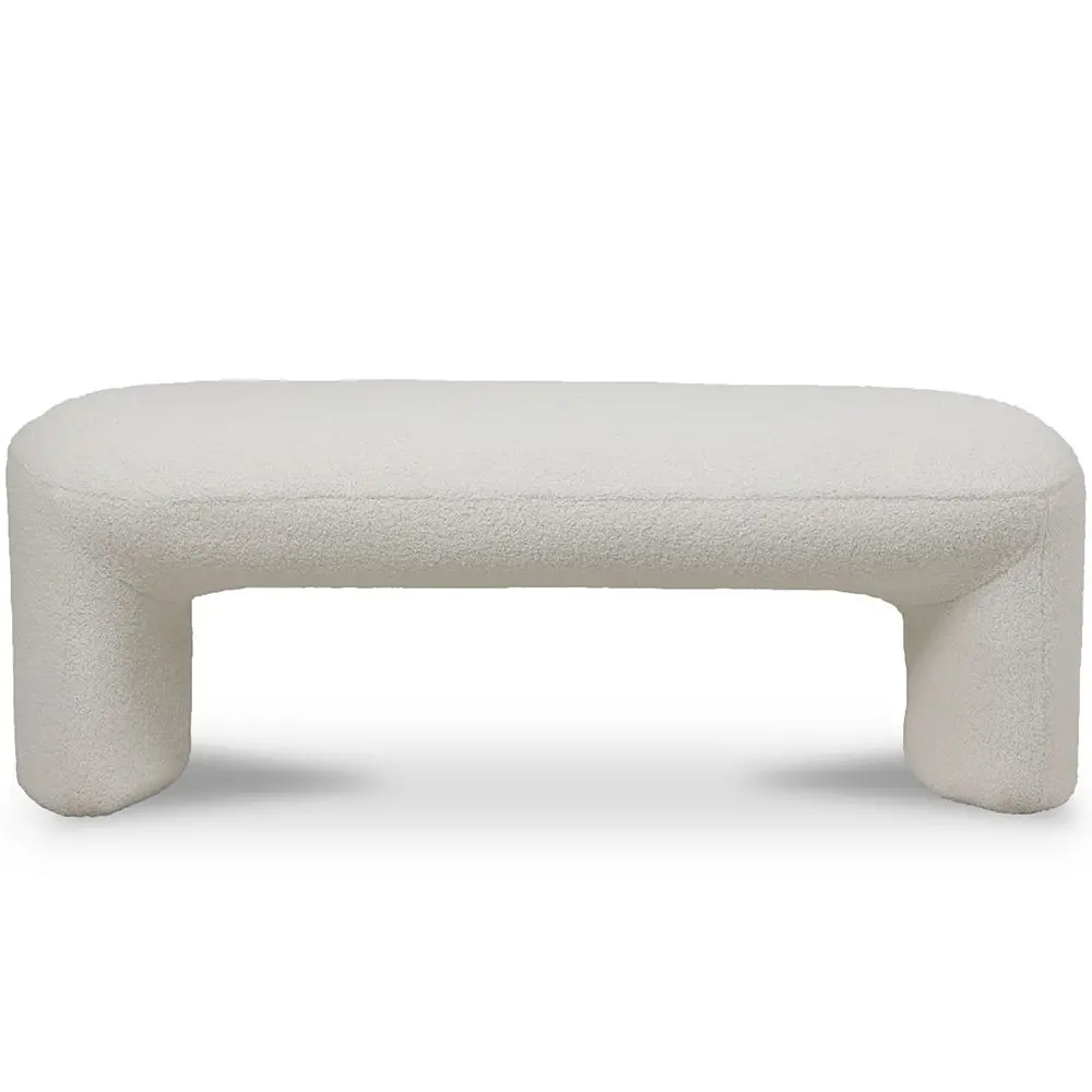  Buy Upholstered Bench in Bouclé Fabric - Loriel White 61307 - in the EU
