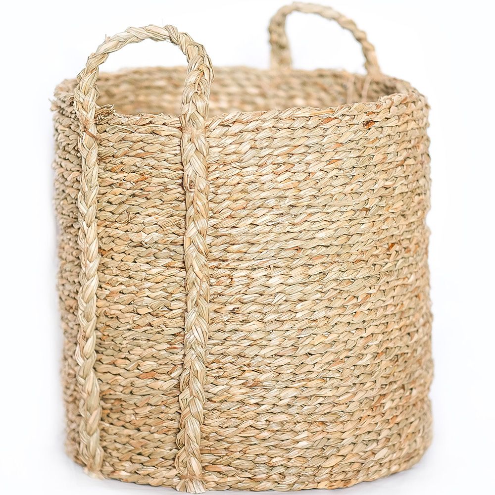  Buy Natural Fiber Basket with Handles - 30x30CM - Gressa Natural 61319 - in the EU