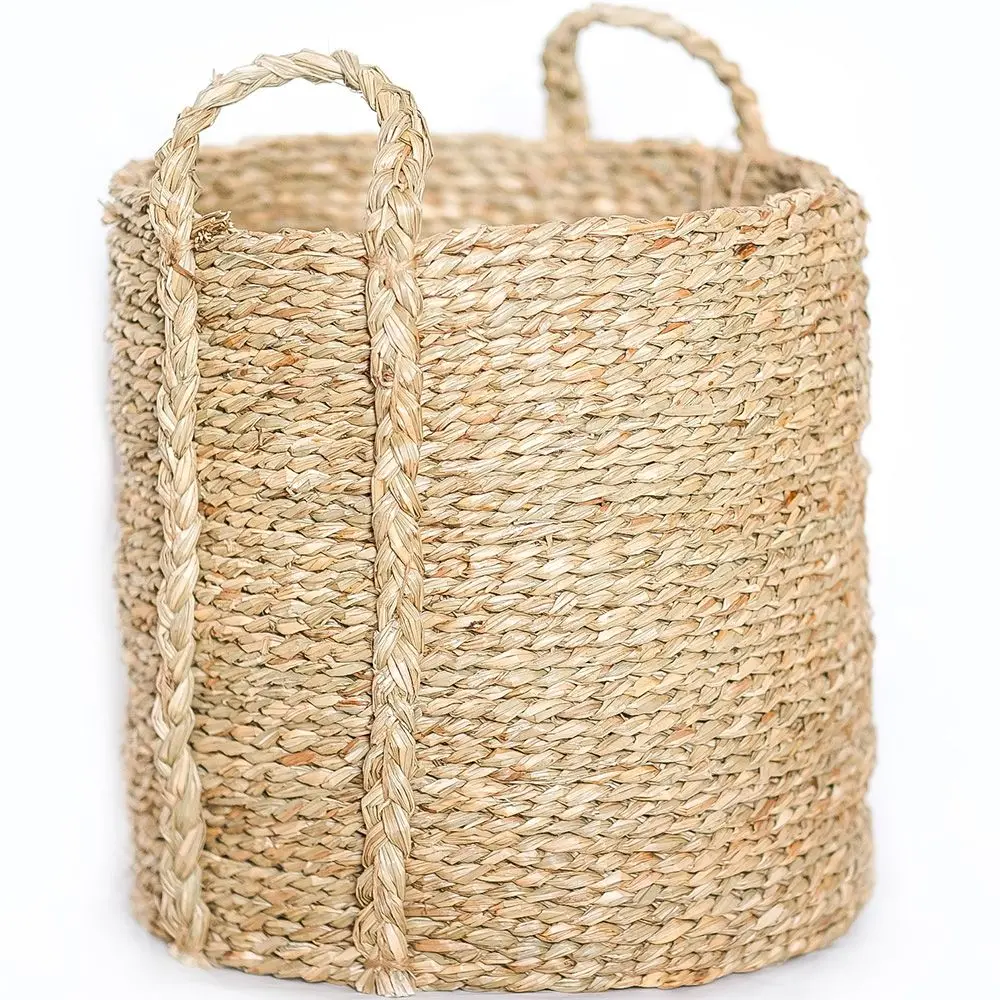  Buy Natural Fiber Basket with Handles - 30x30CM - Gressa Natural 61319 - in the EU