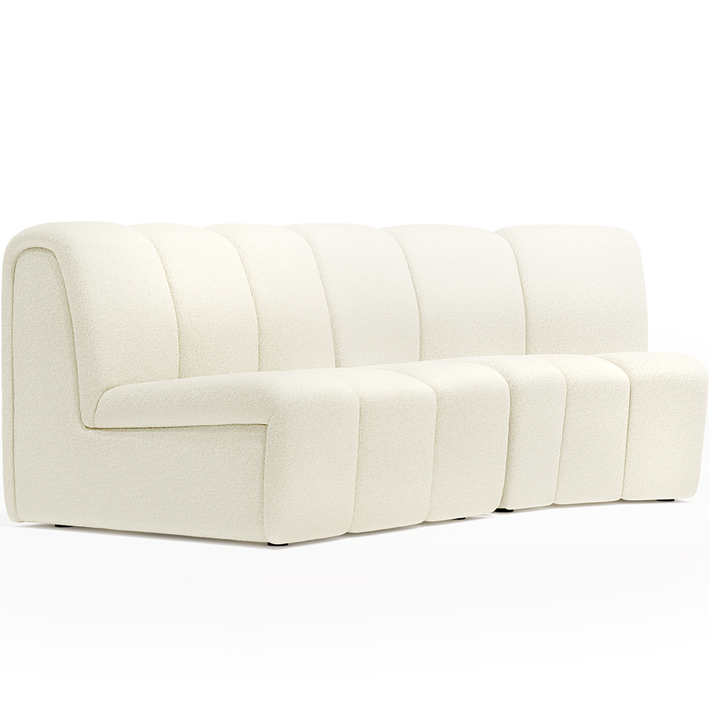  Buy Modular Sofa - Upholstered in Bouclé - 2 Modules - Barkleyn White 61308 - in the EU