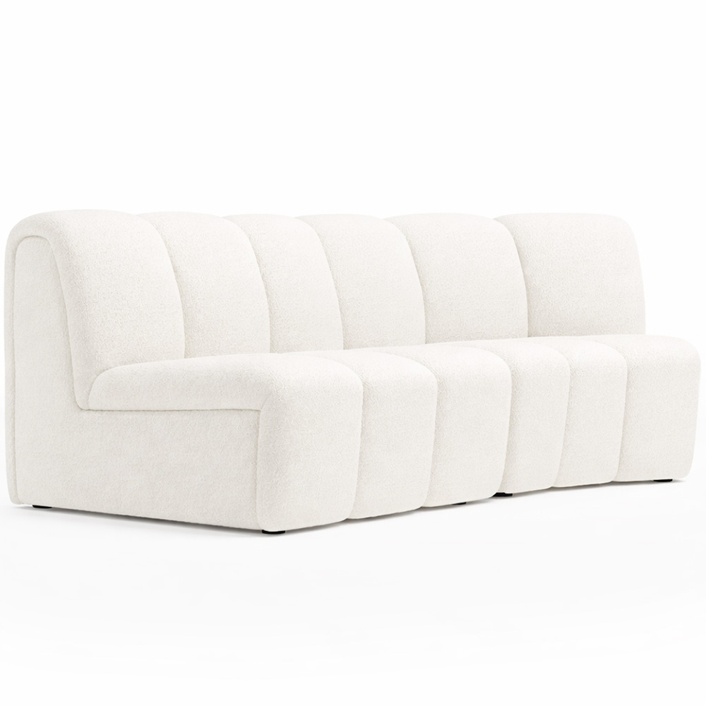  Buy Modular Sofa - Upholstered in Bouclé - 2 Modules - 3/4 Seater - Barkleyn White 61308 - in the EU