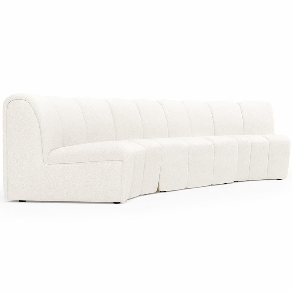  Buy Modular Sofa - Upholstered in Bouclé - 3 Modules  - 4/5 Seater - Barkleyn White 61309 - in the EU