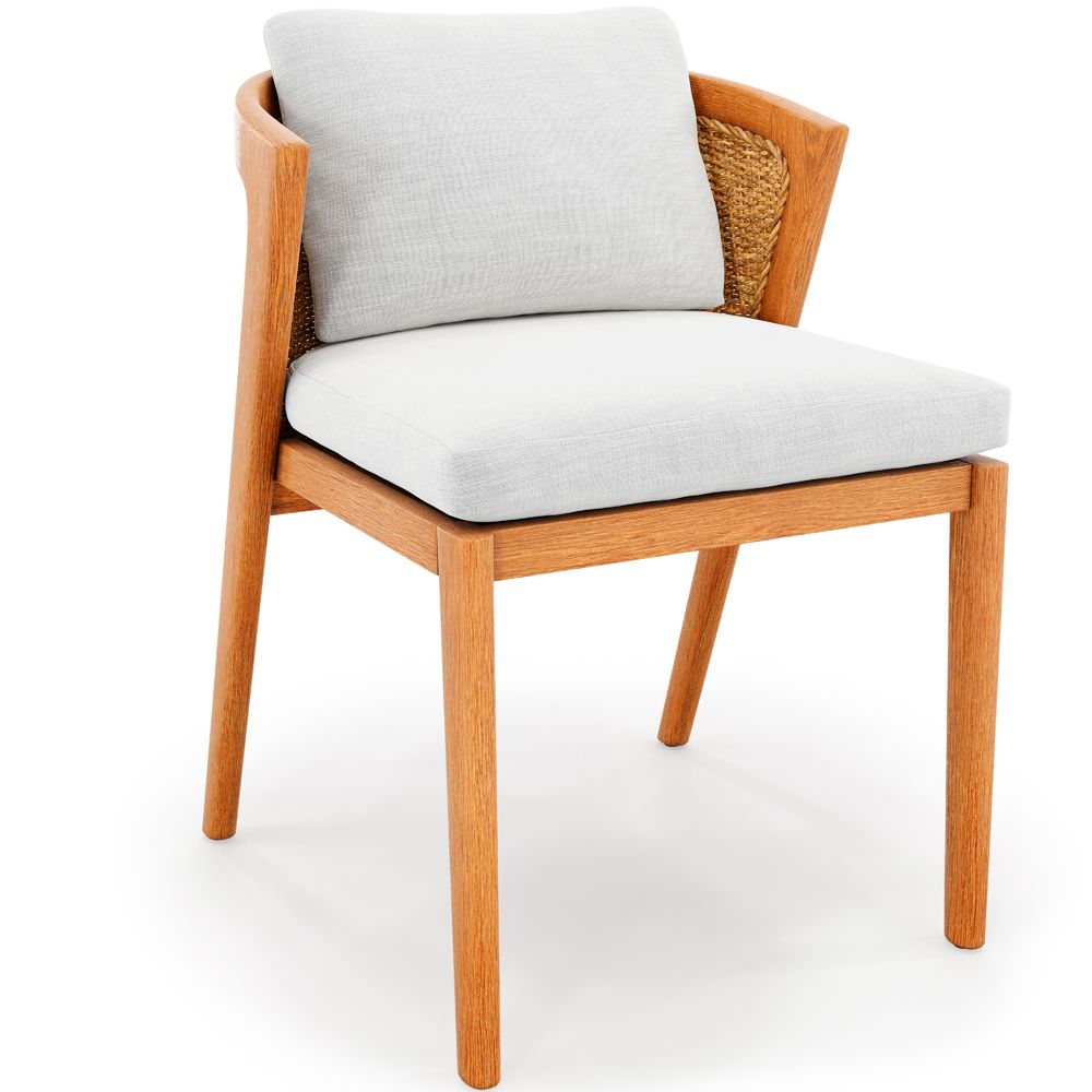 Buy Outdoor Teak Dining Chair with Cushions - Lesley Natural 61323 - in the EU